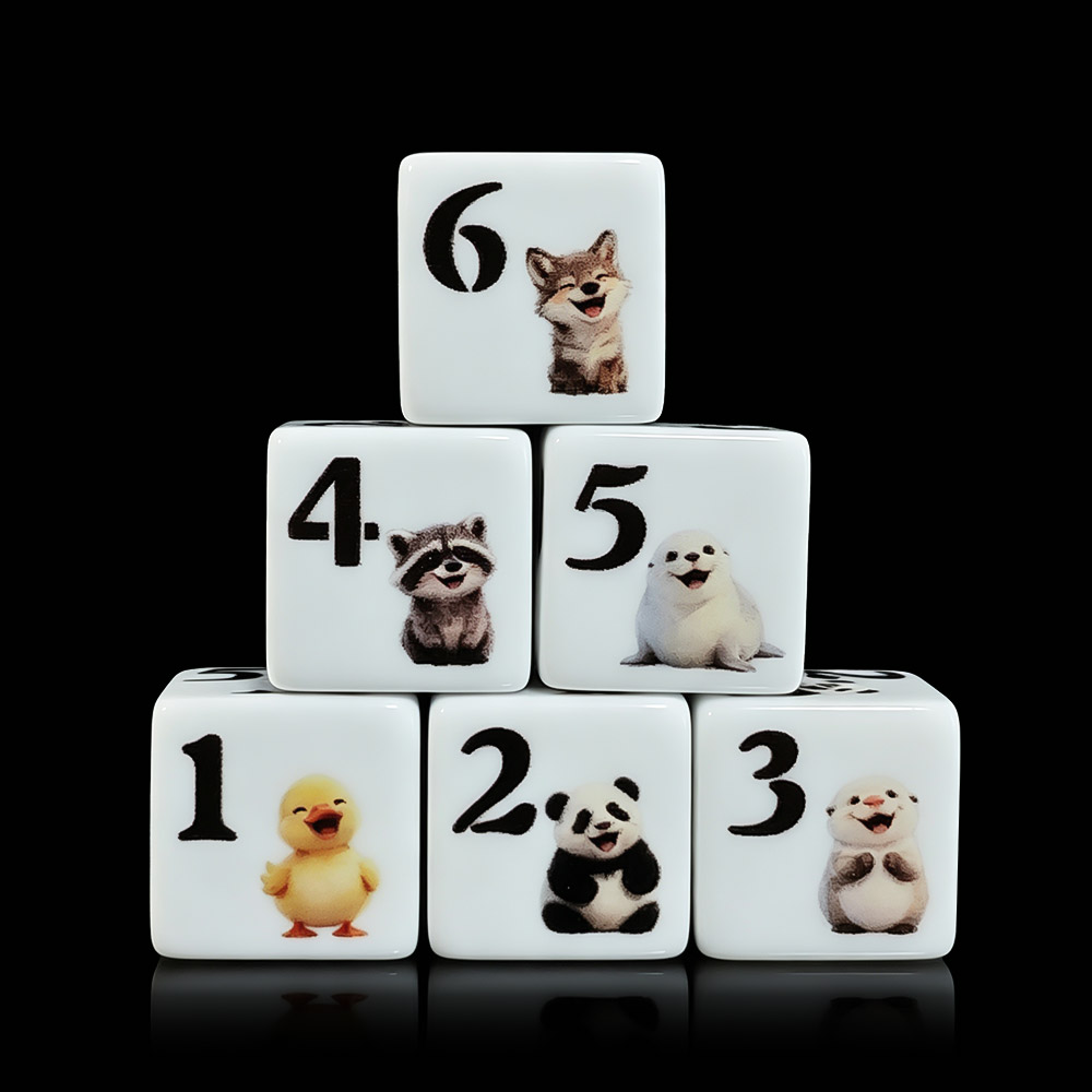 Board Game Print - 12 dés en acrylique imprimés de