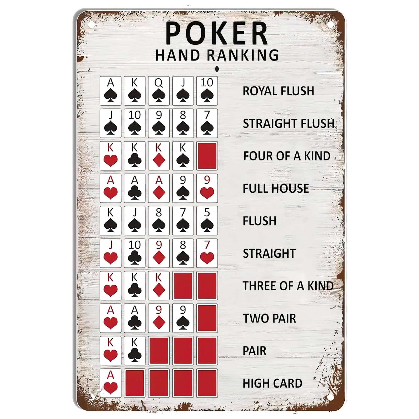 Board Game Hotel - Pancarte en métal vintage avec classement