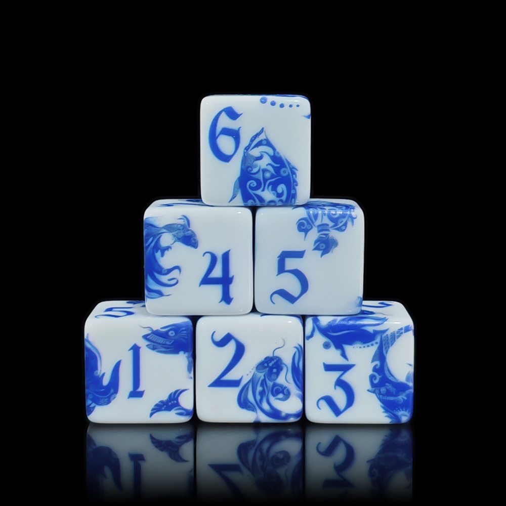12 dés en porcelaine bleue et  - Board Game Electronic Table avis et prix