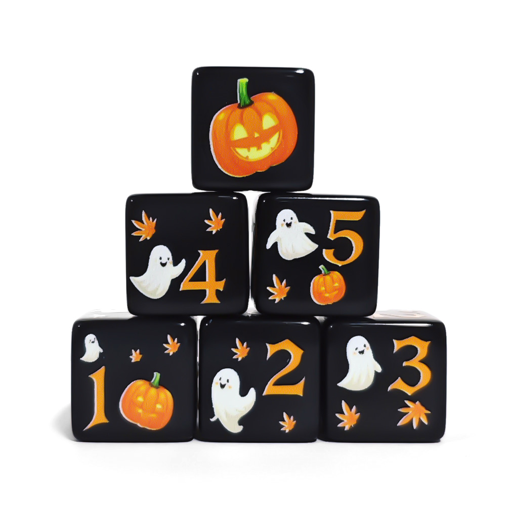 12 dés D6 en acrylique noir de - Board Game Print avis et prix