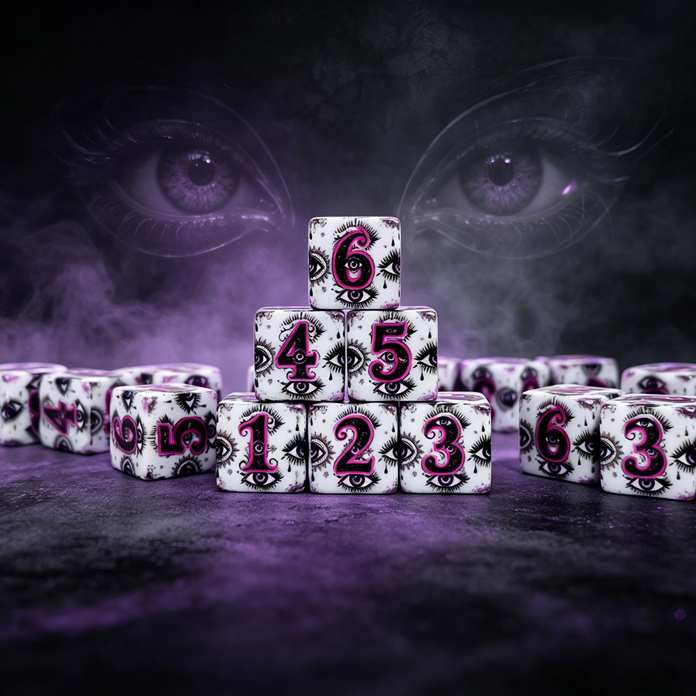 12 dés en acrylique imprimés D - Board Game Print avis et prix
