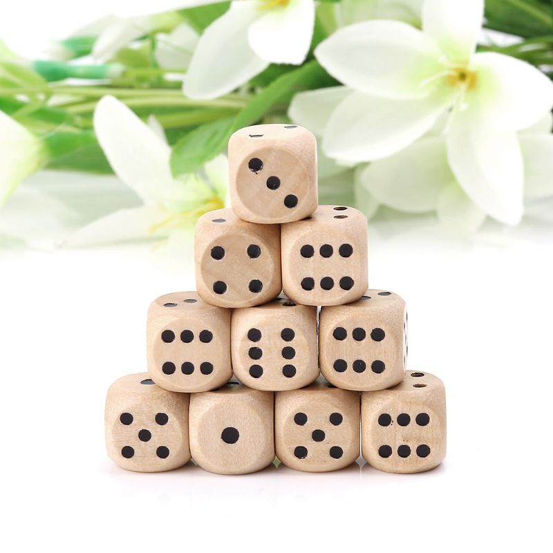 Dés en bois à 6 faces D6, 10 p - Board Game Loop avis et prix